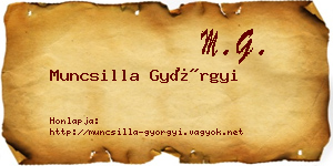 Muncsilla Györgyi névjegykártya